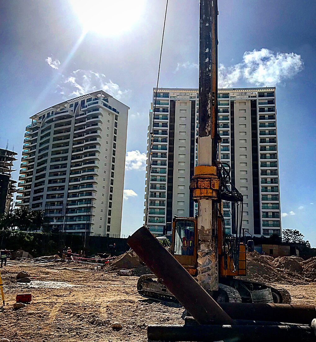 Pilotes de cimentación para Torre Novo Cancún, Puerto Cancún
