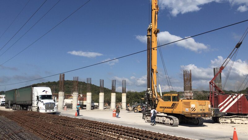 Pilotes de cimentación para puente vial en Haltunchén, Campeche